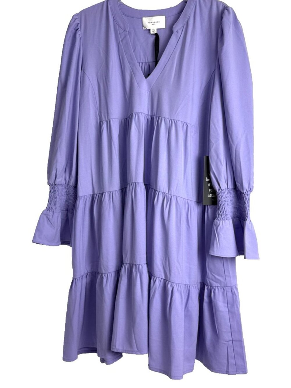 Tuckernuck Pomander Place Kenzo Lilac Tiered V Neck Smock Dress Size XXL - Picture 2 of 13